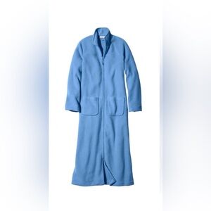 L.L. Bean Arctic Blue Cozy Fleece Robe Full Zip